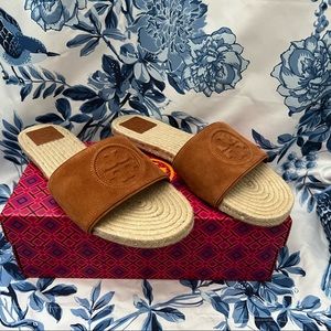 Tory Burch Benton Open Toe Espadrille Sandal Slide 9.5